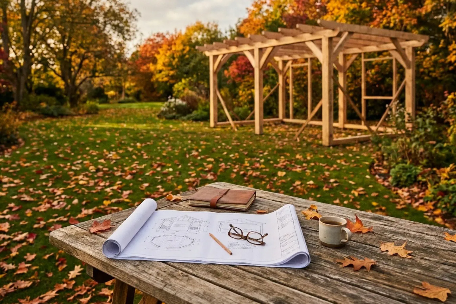Piscine en bois et pergola : pourquoi anticiper vos démarches dès l'automne