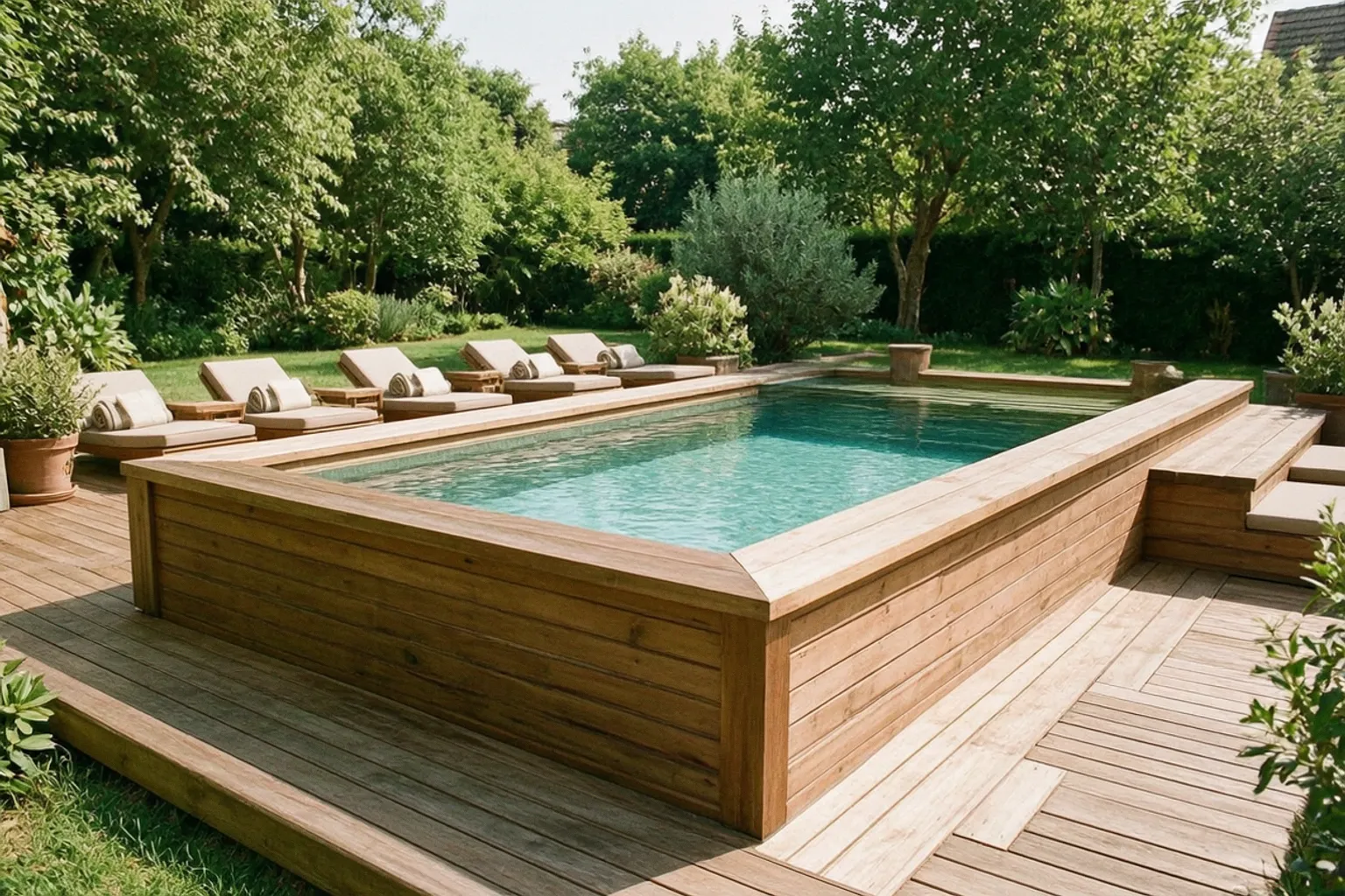 Piscines en bois massif sans liner et terrasses : l'alternative naturelle aux bassins chlorés