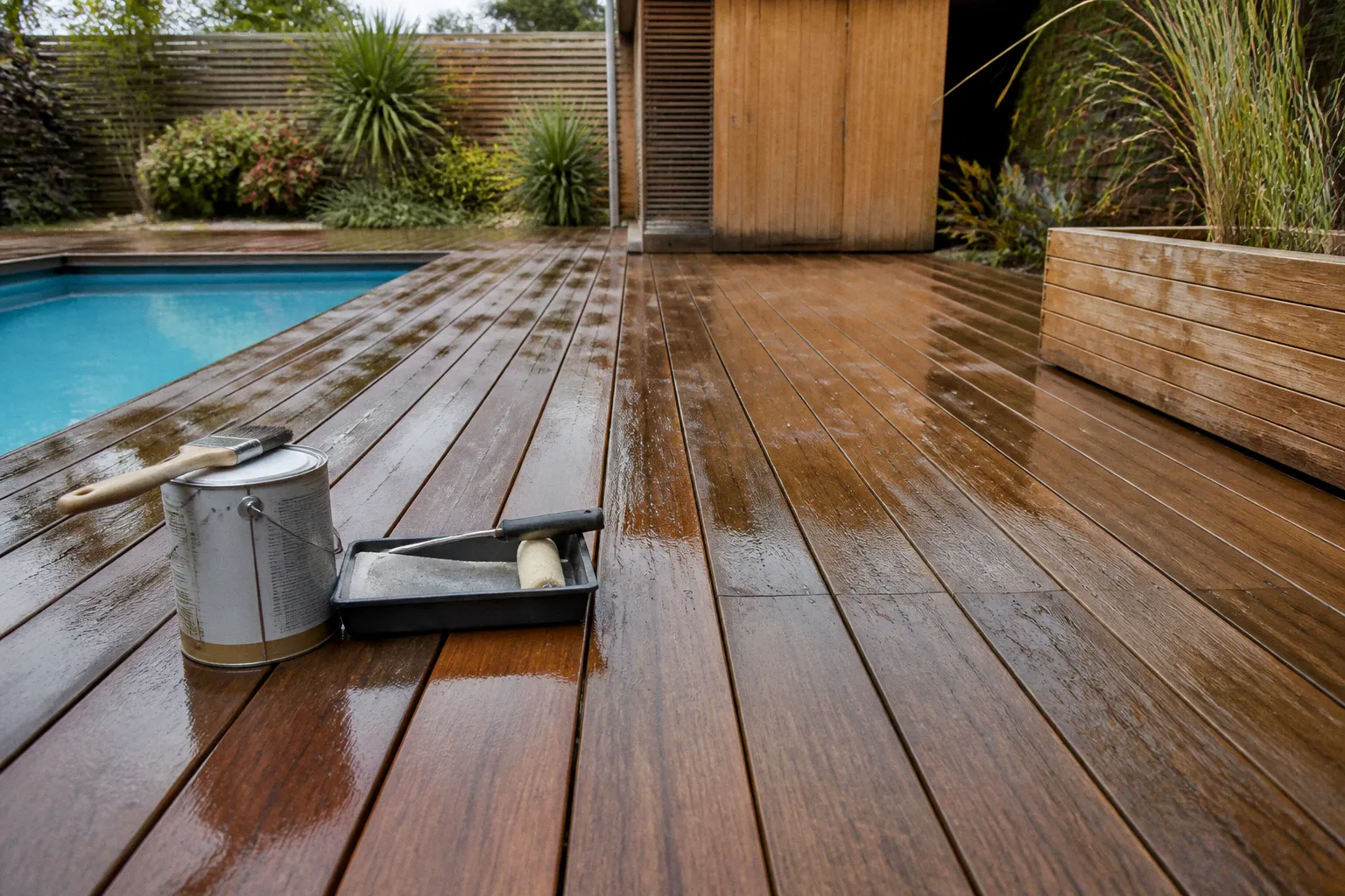 Protéger vos terrasses et piscines en bois massif avant l'hiver