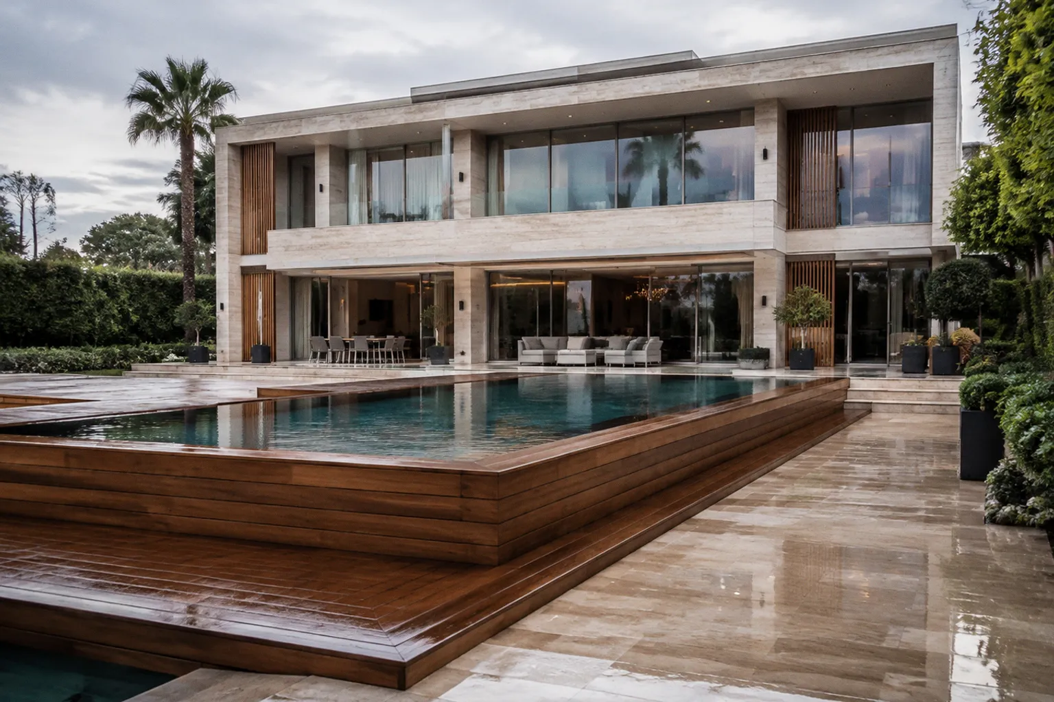 Villa Limni à Dubaï : l'art de marier le bois massif et la pierre naturelle